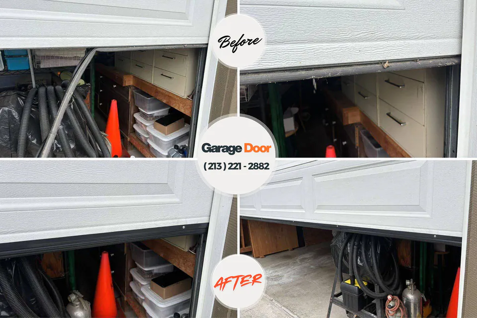 Before and after: garage door repair Kenneth City, FL